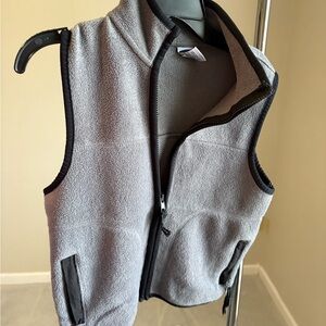 Old Navy Gray Fleece Vest with Black Accents